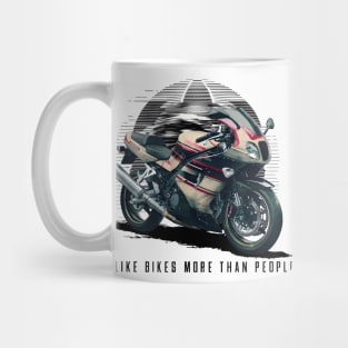 I like bikes more than people Humorous Auto Enthusiast tee 8 Mug